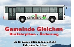 Busfahrpläne - Anderung ab 13.08.2026 einFlyer, der auf die Änderungen der Busfahrpläne hinweist