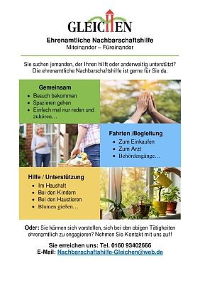 Flyer Nachbarschaftshilfe Nachbarschaftshilfe © Gemeinde Gleichen