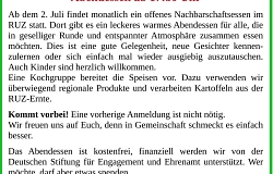 Einladung zum Nachbarschaftsessen
